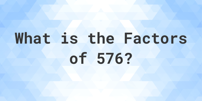 Factors of 576 in pairs