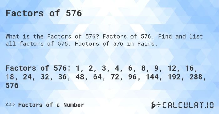 576 factorization brainly