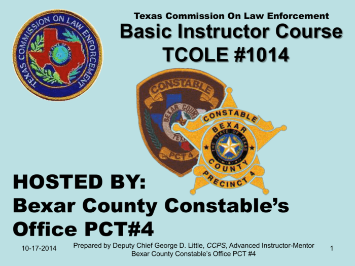 Basic instructor course tcole #1014