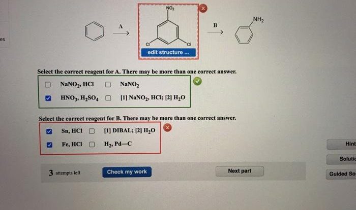 Synthesize compound following benzene answer sure parts