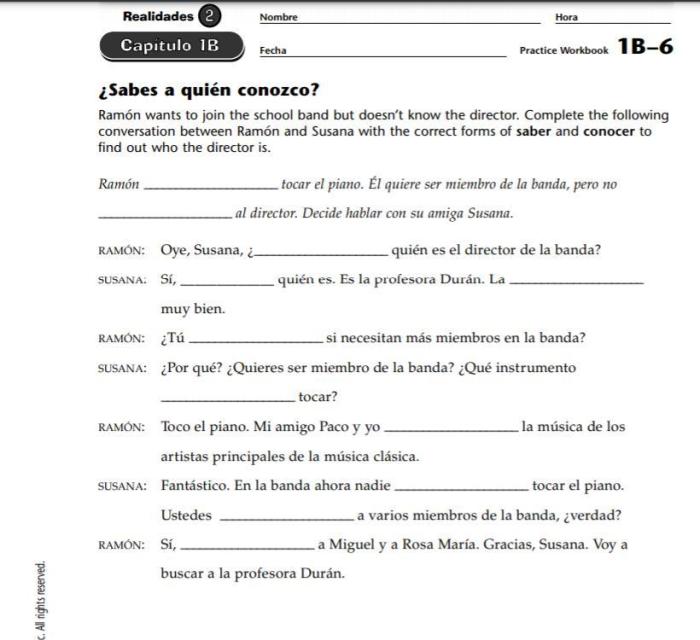 Realidades 2 para empezar worksheet answers